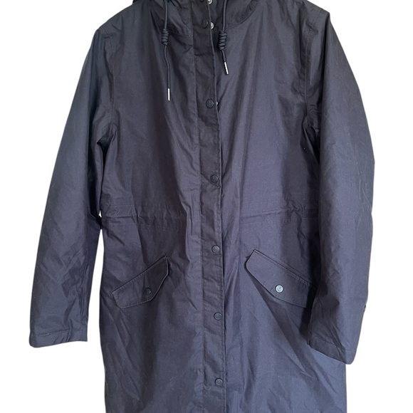 Navy blue Hooded Women's Coat - Picture 14 of 16